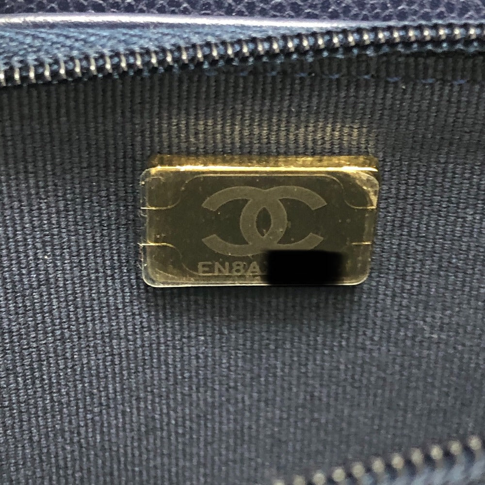 CHANEL AP0250 マトラッセ ココマーク クラシック チェーンウォレット カバン ゴールド金具 ショルダーバッグ キャビアスキン レディース ブルー