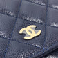CHANEL AP0250 マトラッセ ココマーク クラシック チェーンウォレット カバン ゴールド金具 ショルダーバッグ キャビアスキン レディース ブルー