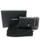 CHANEL AP0250 Matelasse CC Mark Classic Chain Wallet SilverHardware Shoulder Bag Caviar Leather Black Used