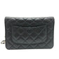 CHANEL AP0250 Matelasse CC Mark Classic Chain Wallet SilverHardware Shoulder Bag Caviar Leather Black Used