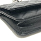 CHANEL AP0250 Matelasse CC Mark Classic Chain Wallet SilverHardware Shoulder Bag Caviar Leather Black Used