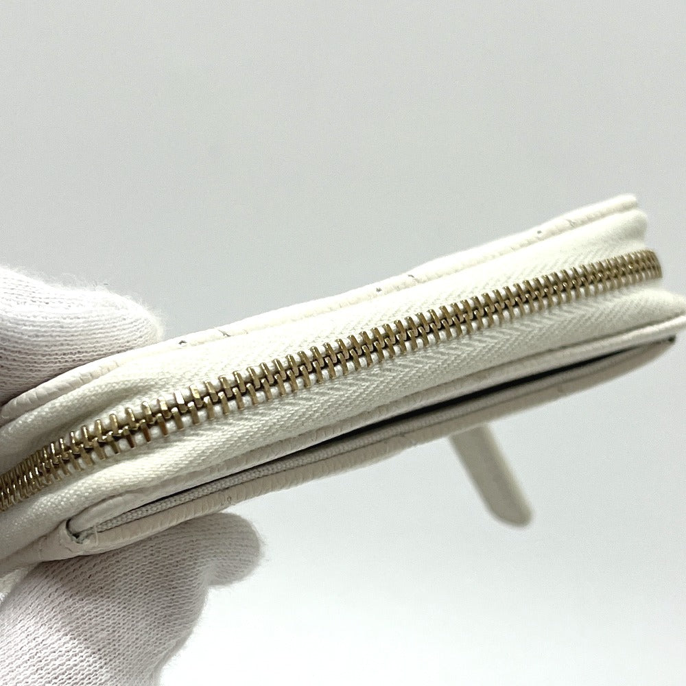 CHANEL AP0216 Matelasse CC Mark Classic Zip Coin purse Wallet coin purse Caviar Leather White/GoldHardware Used
