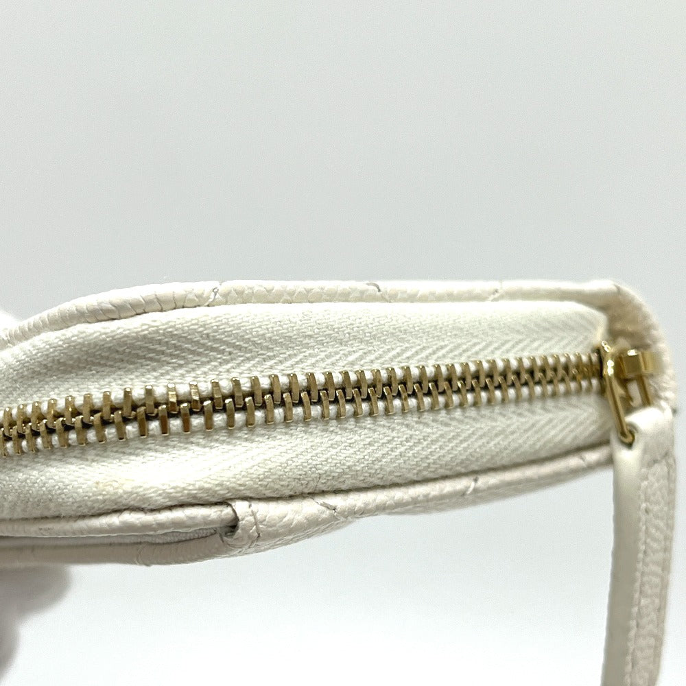 CHANEL AP0216 Matelasse CC Mark Classic Zip Coin purse Wallet coin purse Caviar Leather White/GoldHardware Used