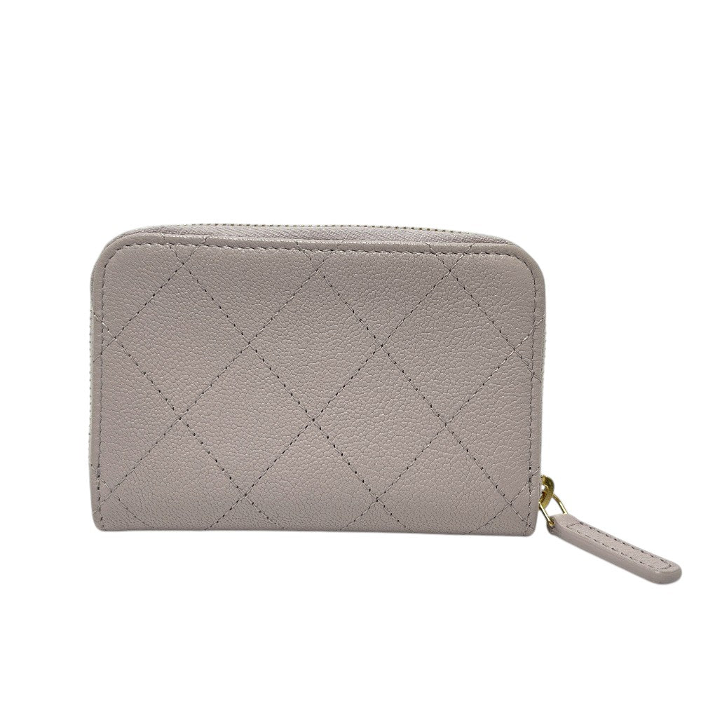 CHANEL AP0216 Matelasse CC Mark Wallet, Card Case, Coin Purse coin purse Leather lavender purple/GoldHardware Used