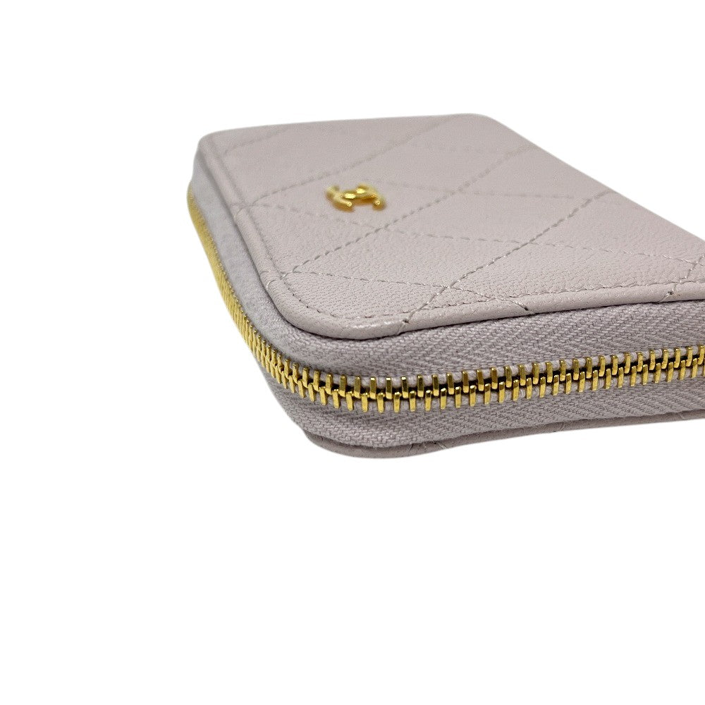 CHANEL AP0216 Matelasse CC Mark Wallet, Card Case, Coin Purse coin purse Leather lavender purple/GoldHardware Used