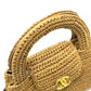 CHANEL 26C Mini Shopping 2-Way Straw Basket Bag with Chain Shoulder Pochette Hand Bag Raffia Beige Used