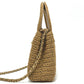 CHANEL 26C Mini Shopping 2-Way Straw Basket Bag with Chain Shoulder Pochette Hand Bag Raffia Beige Used