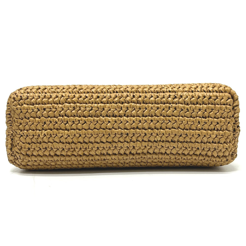 CHANEL 26C Mini Shopping 2-Way Straw Basket Bag with Chain Shoulder Pochette Hand Bag Raffia Beige Used