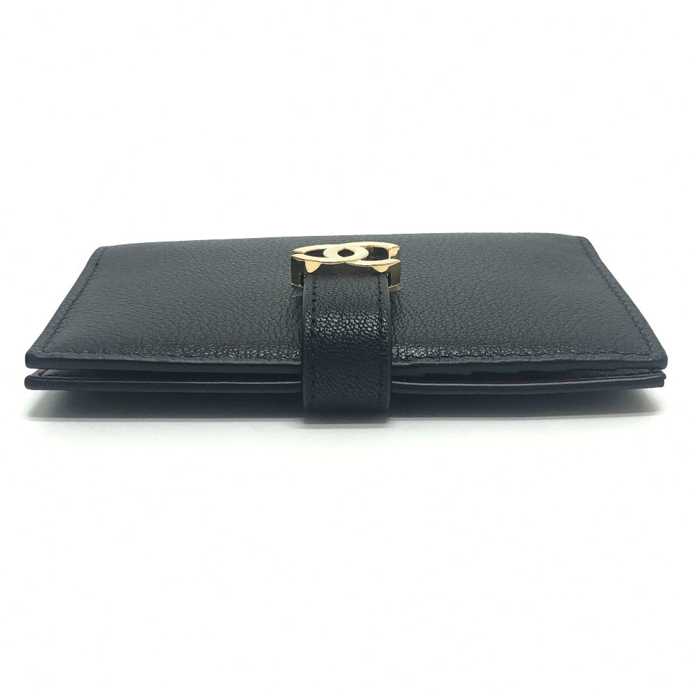 CHANEL AP5330 CC Mark Passport cover, travel case, small items passport case Leather Black Used