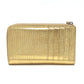 CHANEL AP5192 CC Mark Embossing L-shaped Fragment Case Mini Wallet coin purse Leather Gold Used
