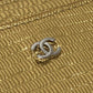 CHANEL AP5192 CC Mark Embossing L-shaped Fragment Case Mini Wallet coin purse Leather Gold Used