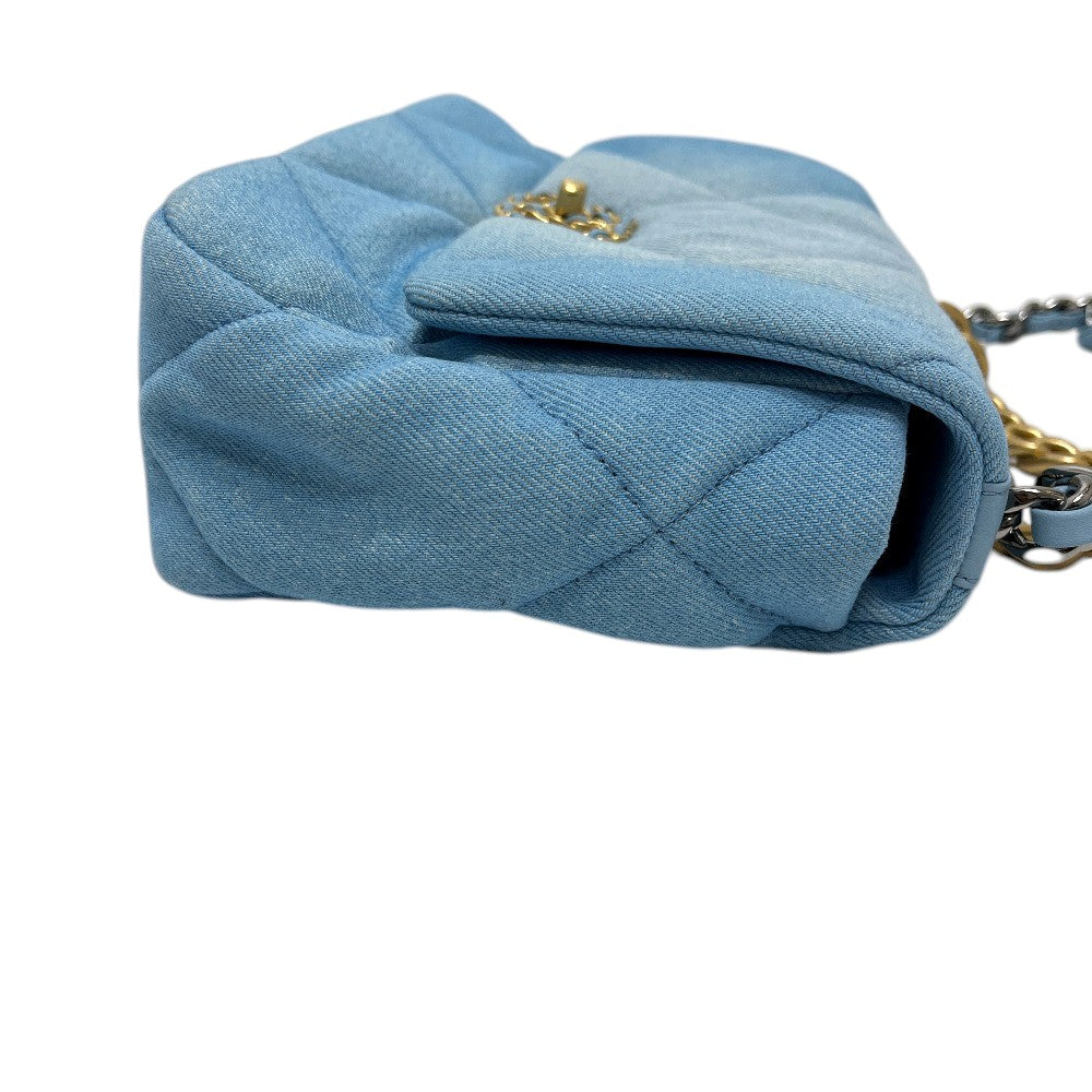 CHANEL AS1160 Matelasse chanel 19 2WAY Bag Shoulder Bag Denim blue/GoldHardware Used