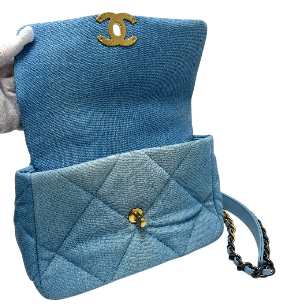 CHANEL AS1160 Matelasse chanel 19 2WAY Bag Shoulder Bag Denim blue/GoldHardware Used