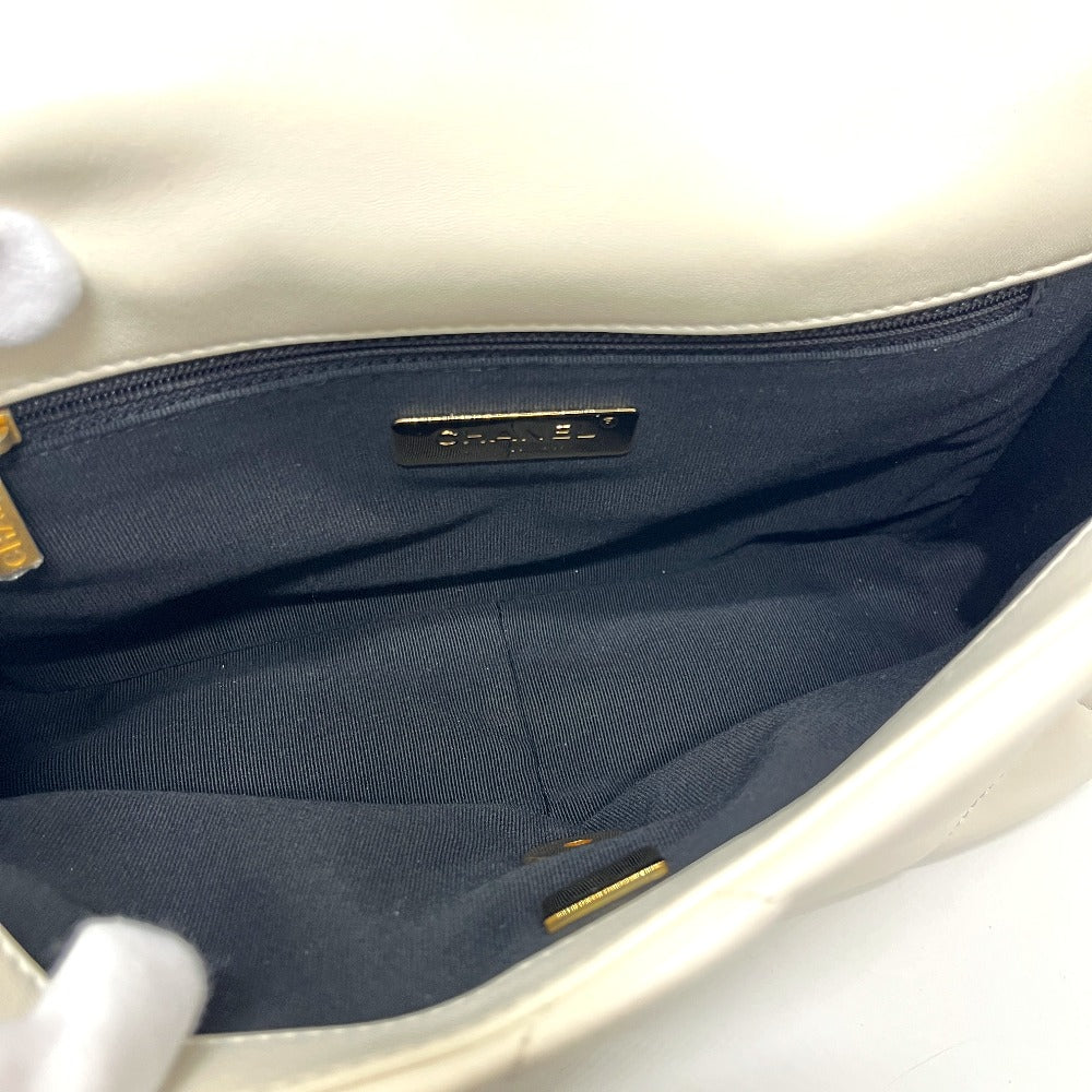 CHANEL AS1160 Matelasse chanel 19 2WAY Bag Shoulder Bag White/GoldHardware Used