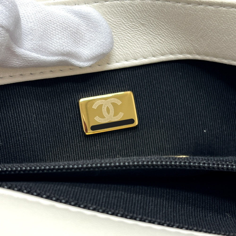 CHANEL AS1160 Matelasse chanel 19 2WAY Bag Shoulder Bag White/GoldHardware Used