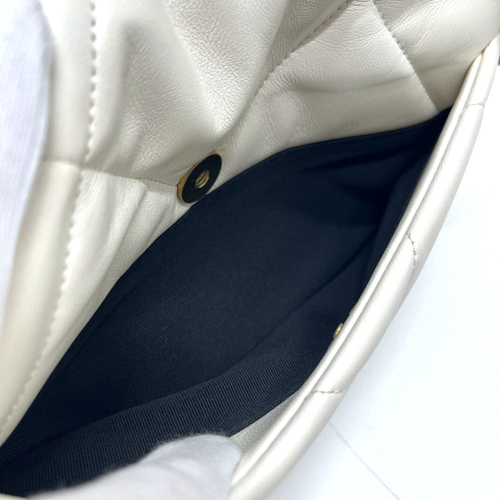 CHANEL AS1160 Matelasse chanel 19 2WAY Bag Shoulder Bag White/GoldHardware Used