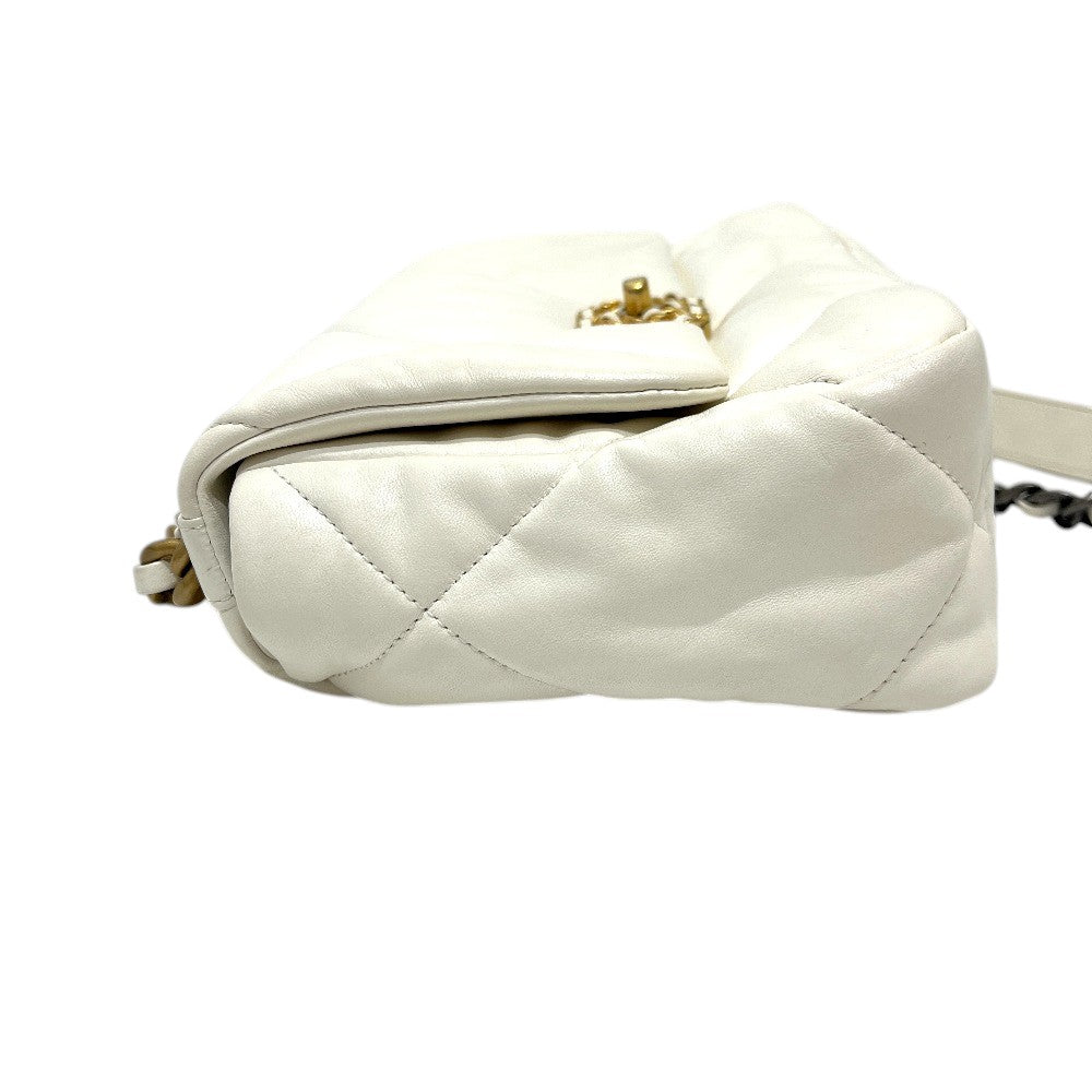 CHANEL AS1160 Matelasse chanel 19 2WAY Bag Shoulder Bag White/GoldHardware Used