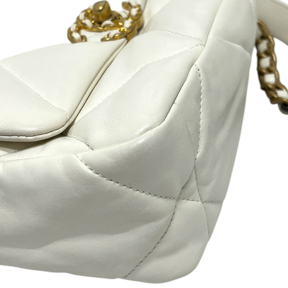 CHANEL AS1160 Matelasse chanel 19 2WAY Bag Shoulder Bag White/GoldHardware Used
