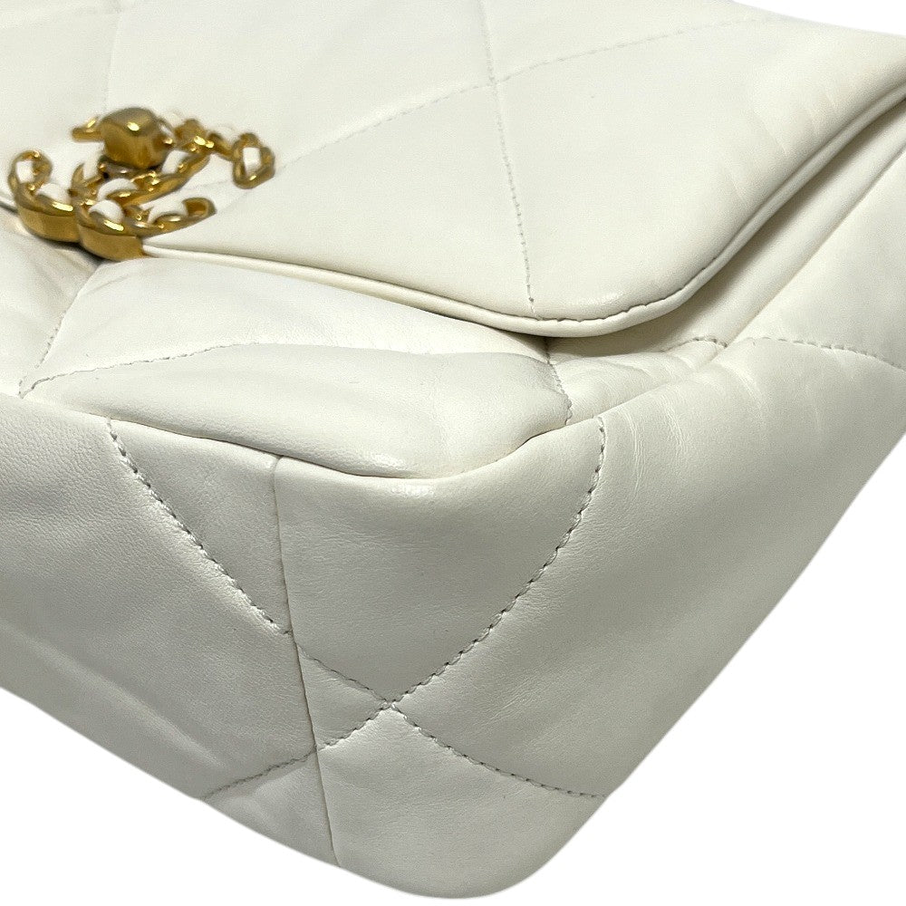 CHANEL AS1160 Matelasse chanel 19 2WAY Bag Shoulder Bag White/GoldHardware Used