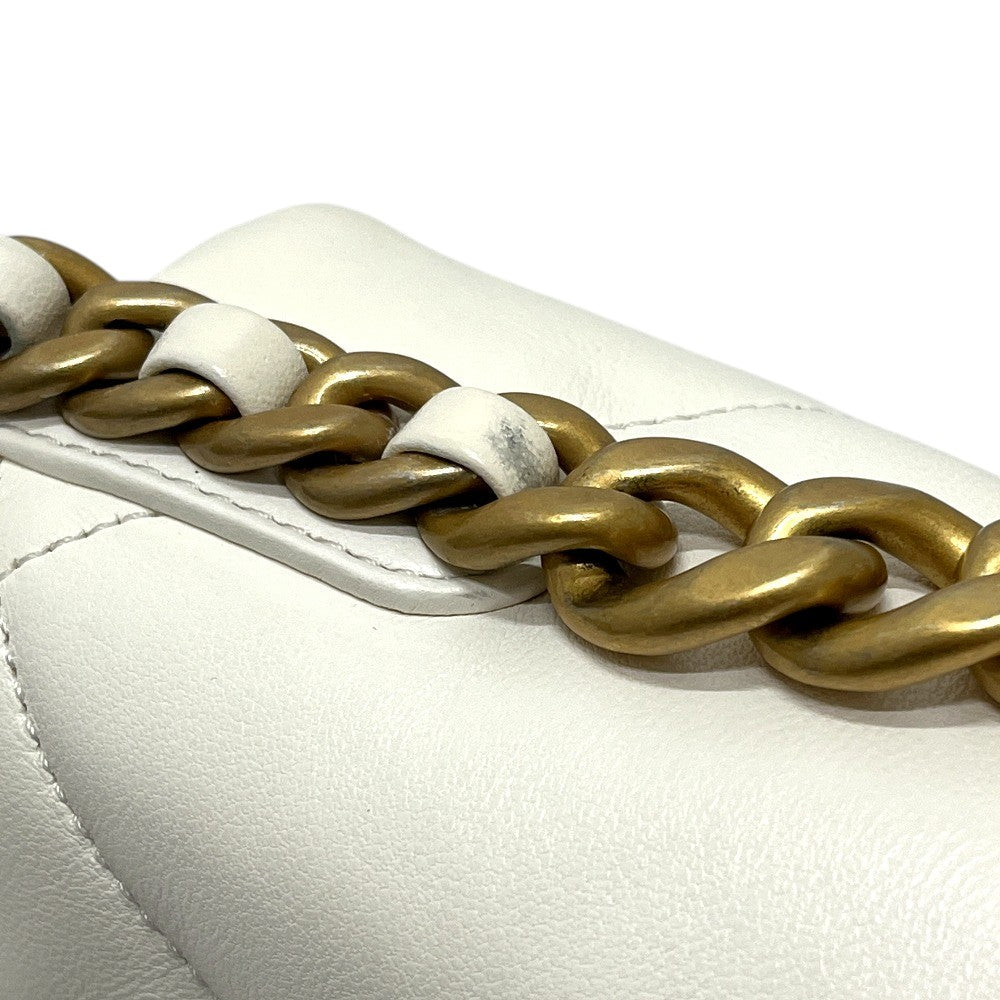 CHANEL AS1160 Matelasse chanel 19 2WAY Bag Shoulder Bag White/GoldHardware Used