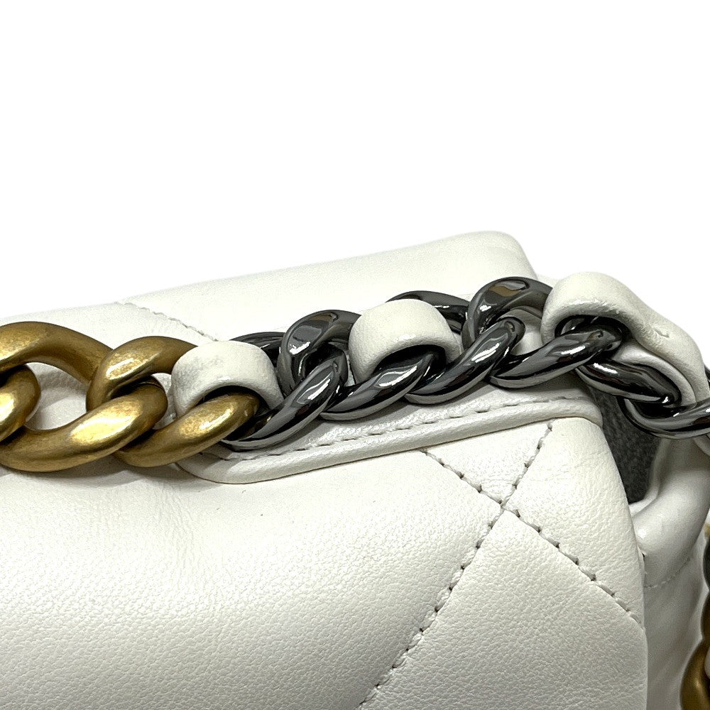 CHANEL AS1160 Matelasse chanel 19 2WAY Bag Shoulder Bag White/GoldHardware Used