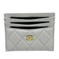 CHANEL AP4472 Matelasse CC Mark Timeless Classic Card Case Lambskin Leather gray Used