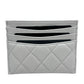 CHANEL AP4472 Matelasse CC Mark Timeless Classic Card Case Lambskin Leather gray Used