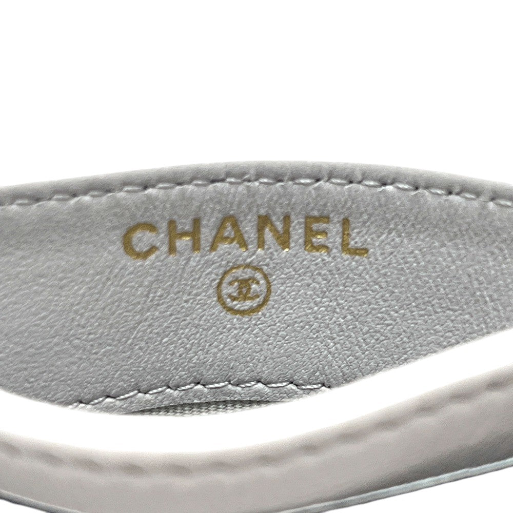 CHANEL AP4472 Matelasse CC Mark Timeless Classic Card Case Lambskin Leather gray Used