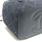 CHANEL AP1341 CC Mark Matelasse Vanity Bag, Handbag, GoldHardware Denim Shoulder Bag Denim blue Used