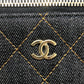 CHANEL AP1341 CC Mark Matelasse Vanity Bag, Handbag, GoldHardware Denim Shoulder Bag Denim blue Used