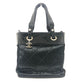 Chanel A34208 CC Cocomark Paris Biarritz PM Enamel X HADACO X Kulit Tote Bag Bag Tote Bag Enamel Wanita Hitam