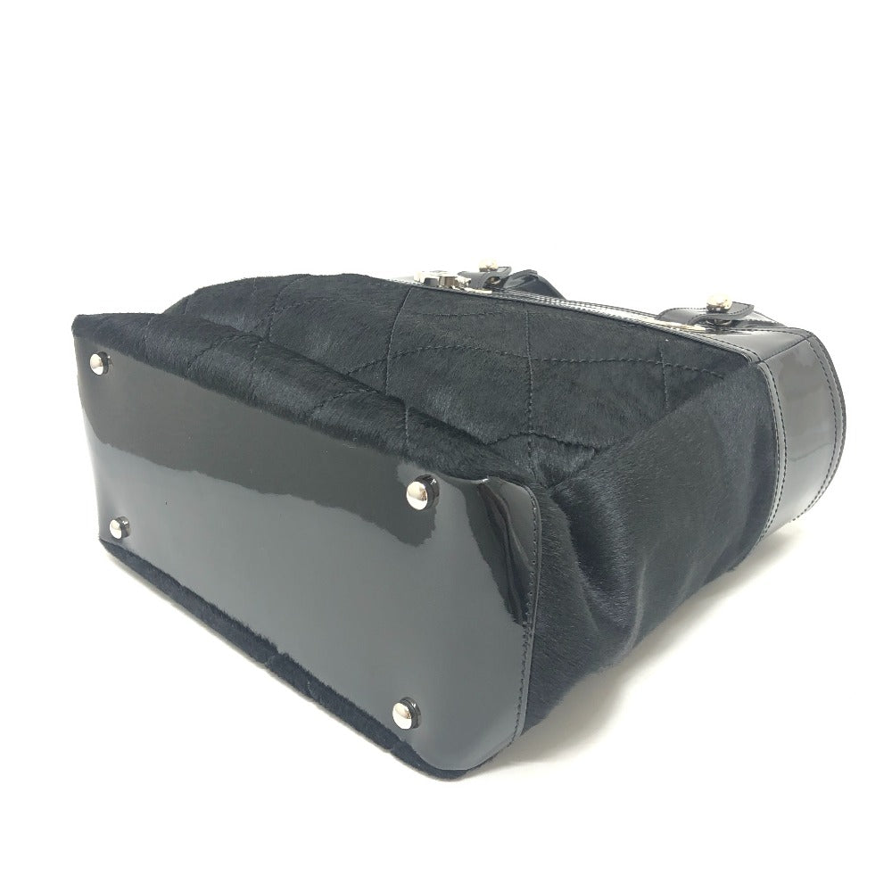 Chanel A34208 CC Cocomark Paris Biarritz PM Enamel X HADACO X Kulit Tote Bag Bag Tote Bag Enamel Wanita Hitam