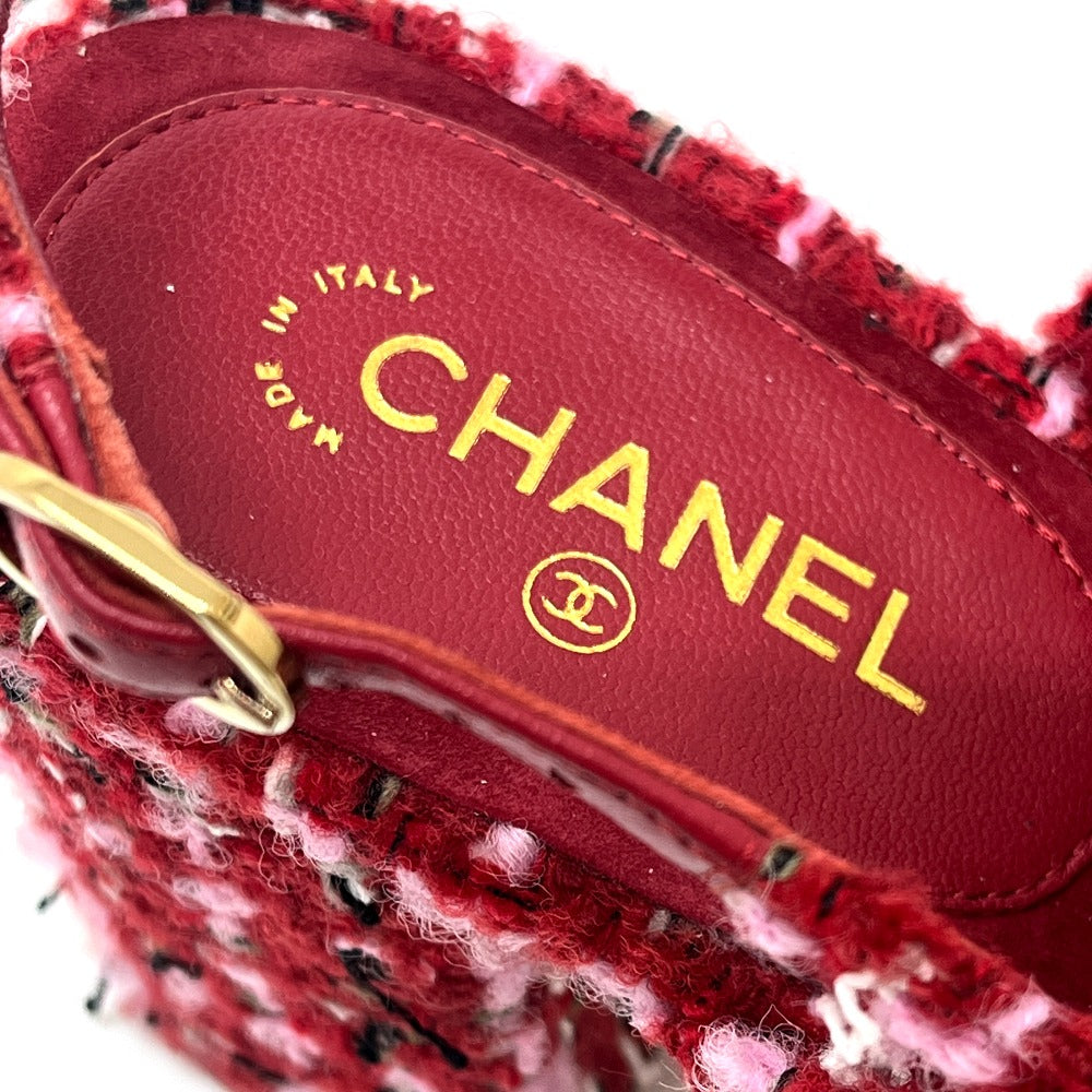 CHANEL Ｇ46865 2025/26年秋冬 ココマーク スリングバック シューズ ツイード パンプス サンダル ツイード レディース レッド