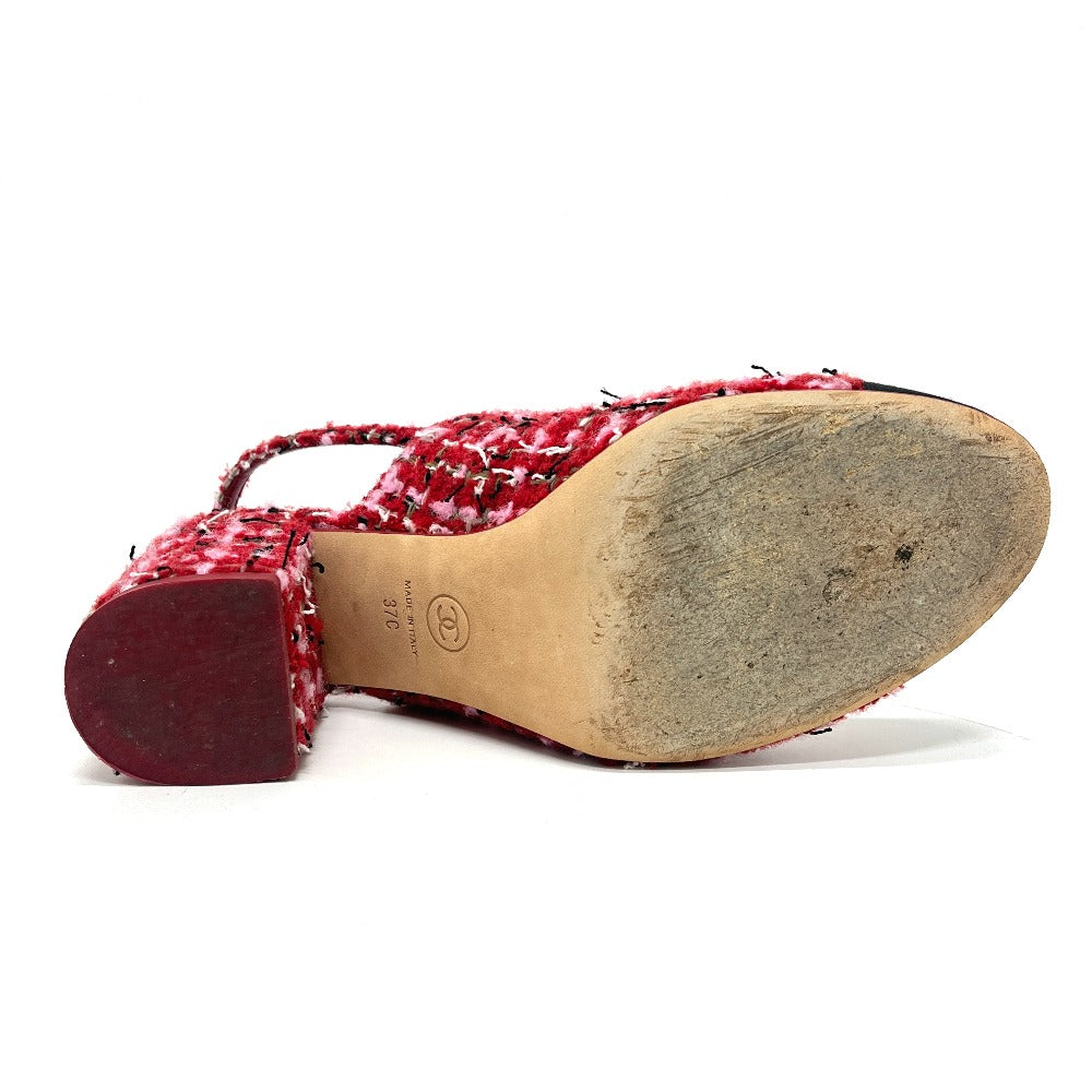 CHANEL Ｇ46865 2025/26年秋冬 ココマーク スリングバック シューズ ツイード パンプス サンダル ツイード レディース レッド