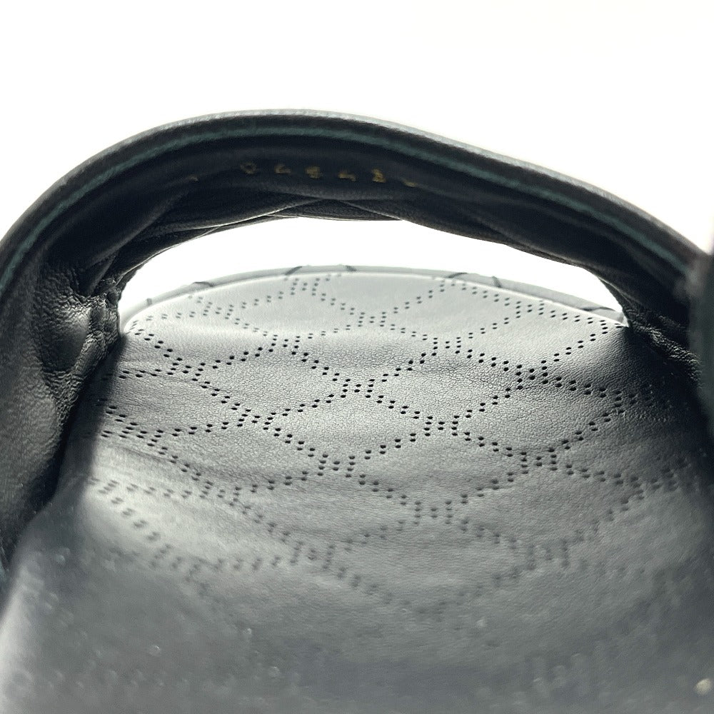 CHANEL G45430 Matelasse Logo CC Mark Velcro shoes Sandals Leather Black Used
