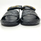 CHANEL G45430 Matelasse Logo CC Mark Velcro shoes Sandals Leather Black Used
