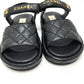 CHANEL G45430 Matelasse Logo CC Mark Velcro shoes Sandals Leather Black Used