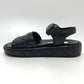 CHANEL G45430 Matelasse Logo CC Mark Velcro shoes Sandals Leather Black Used