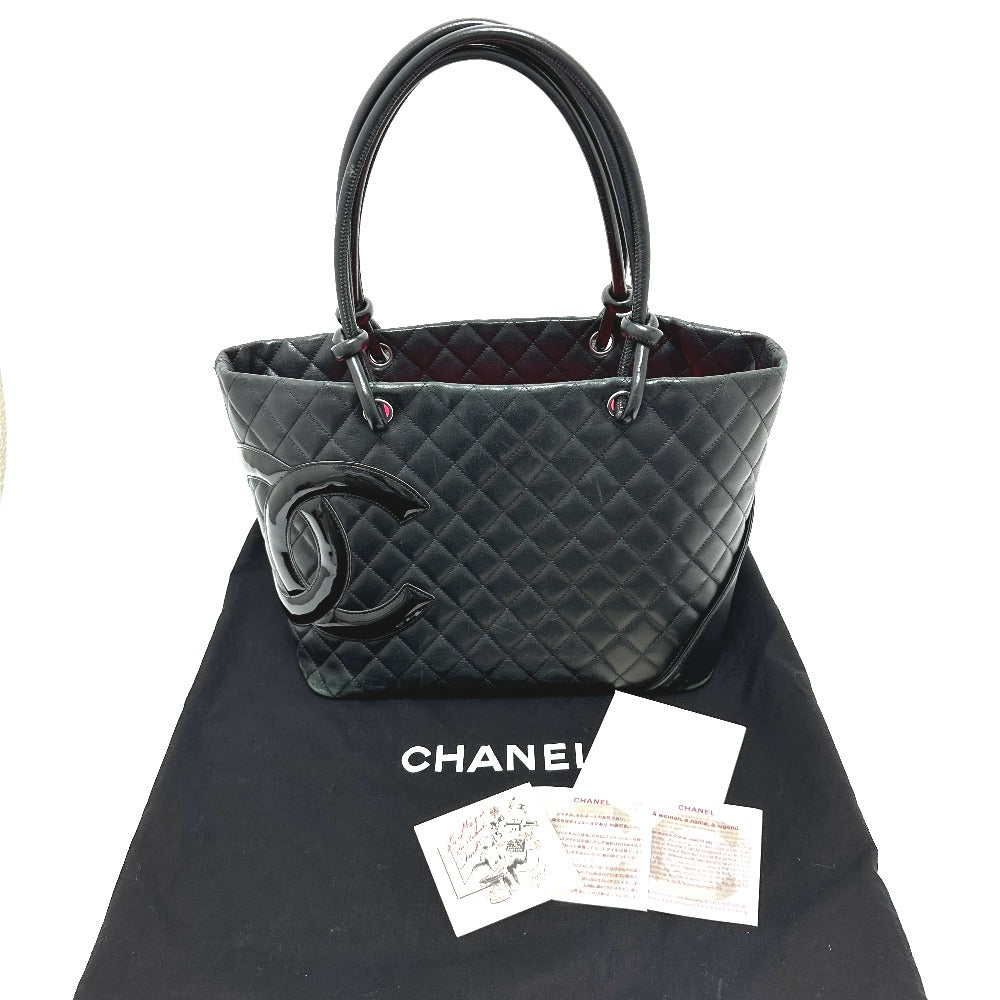CHANEL A25169 Matelasse Cambon Line Large Bag Handbag Tote Bag Lambskin Women's Black