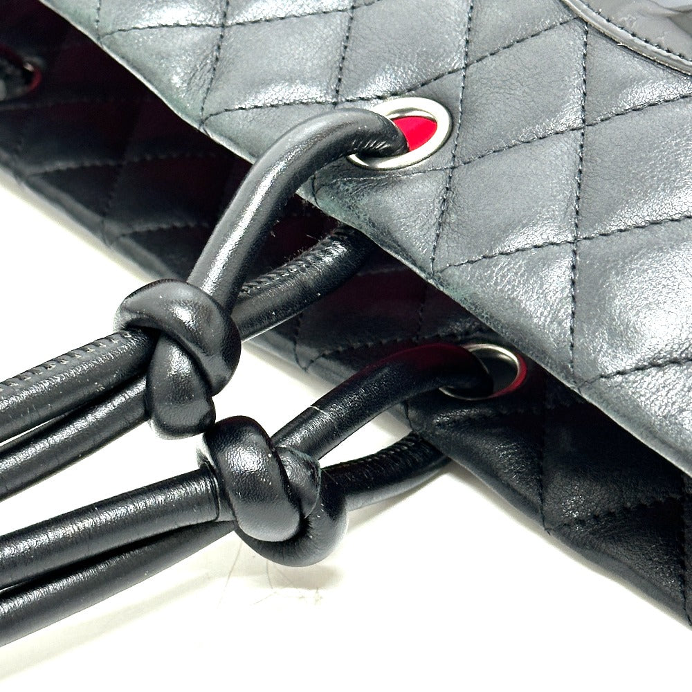 CHANEL A25169 Matelasse Cambon Line Large Bag Handbag Tote Bag Lambskin Women's Black