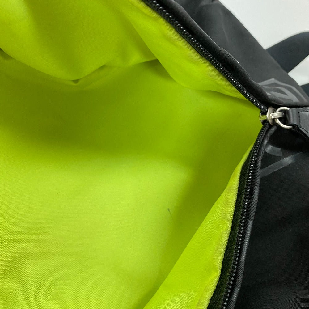CHANEL スポーツライン ロゴ ジップアップ バックパック リュックサック ナイロン レディース ブラック×ネオンイエロー