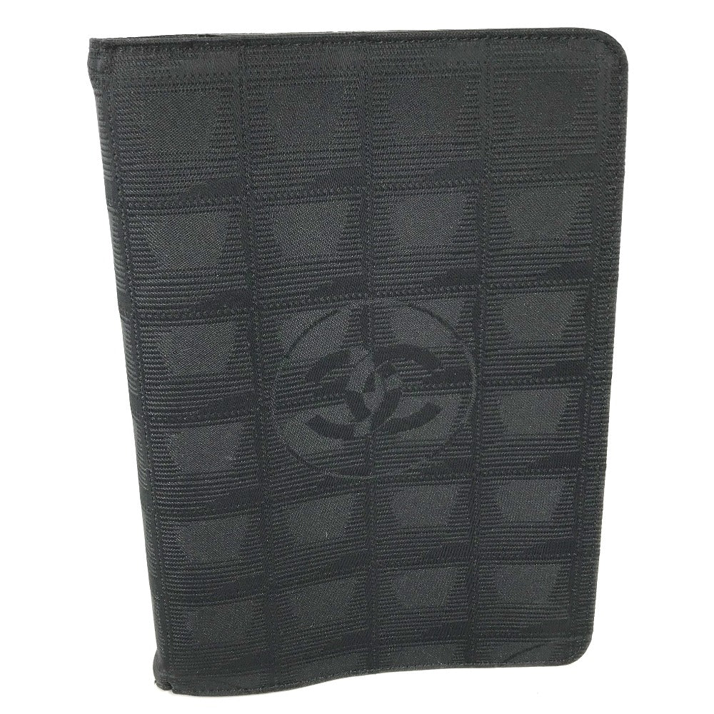 CHANEL New Travel Line Logo System Planner Stationery Cover Nylon Women's Black