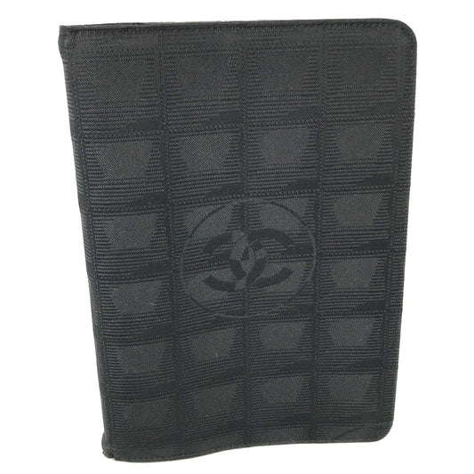 CHANEL New Travel Line Logo System Planner Stationery Cover Nylon Women's Black