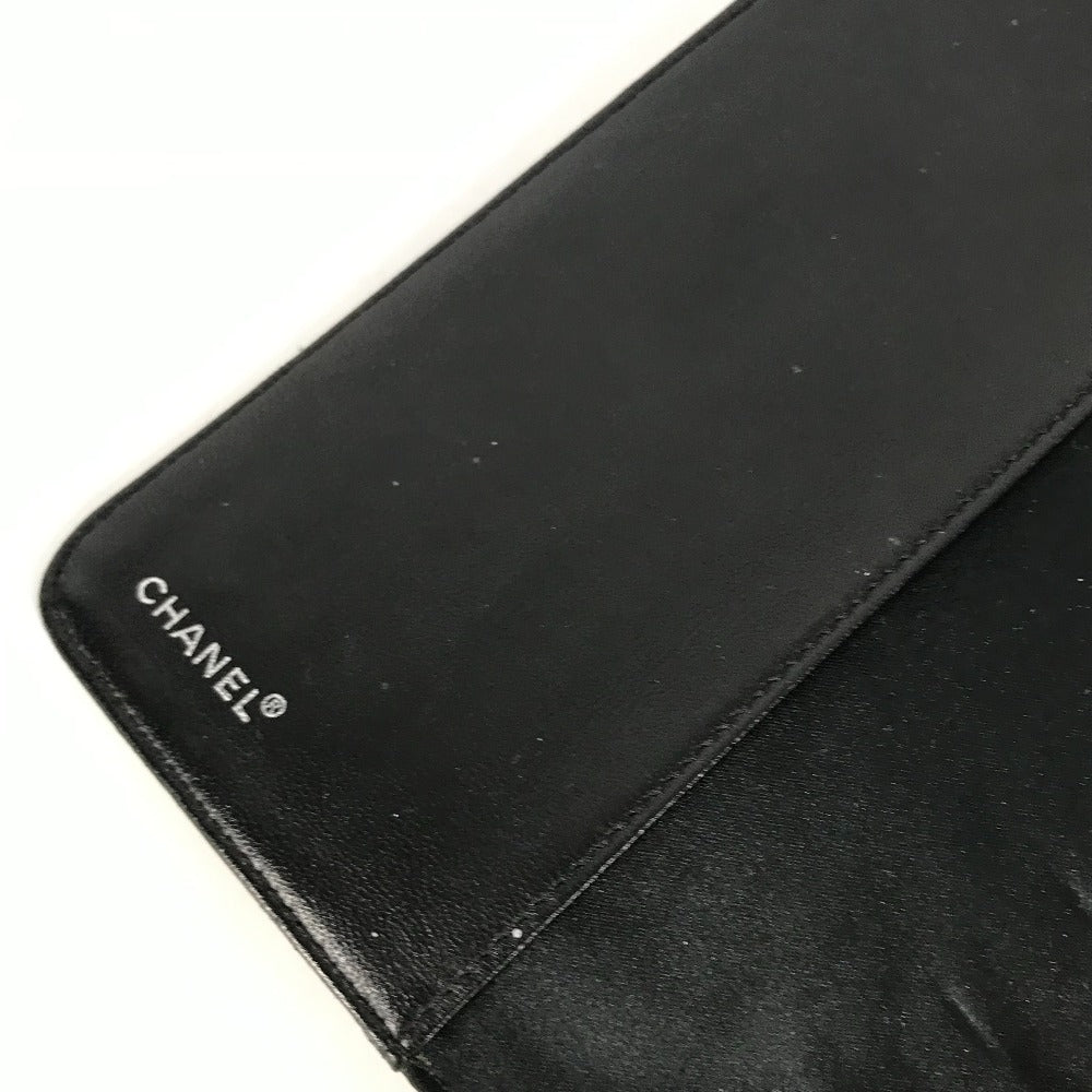 CHANEL New Travel Line Logo System Planner Stationery Cover Nylon Women's Black
