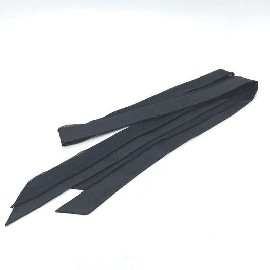 CHANEL Cocomark Matelasse Apparel Accessories Scarf Bowtie Necktie Silk Women's Black
