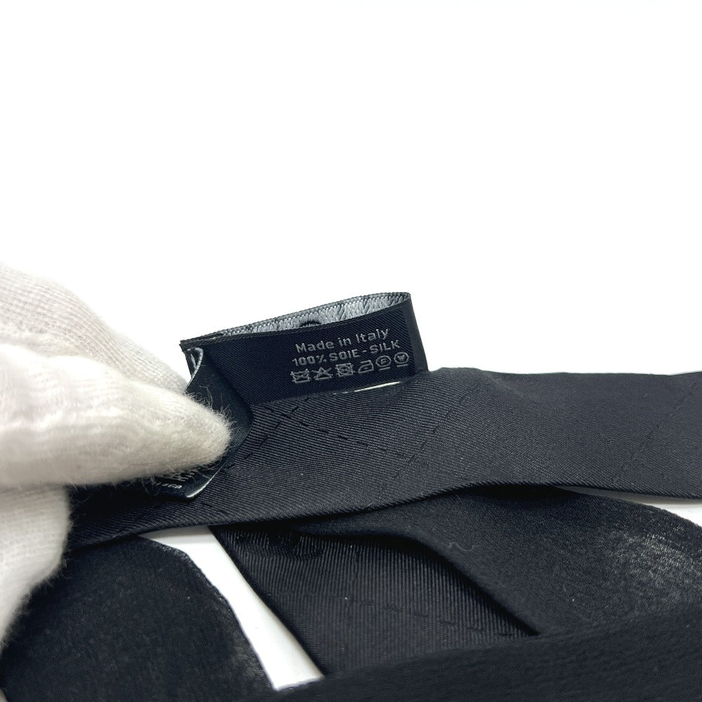 CHANEL Cocomark Matelasse Apparel Accessories Scarf Bowtie Necktie Silk Women's Black