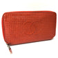 CHANEL A37188 Micro Chocolate Bar Round Zip Long Wallet, Patent Leather, Women's, Rouge (Red)