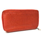 CHANEL A37188 Micro Chocolate Bar Round Zip Long Wallet, Patent Leather, Women's, Rouge (Red)