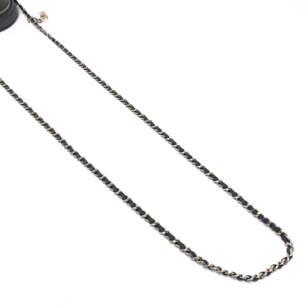 CHANEL 不明 カメリア CC ココマーク ロゴ 斜め掛け カバン ラウンド ミニ ショルダーバッグ レザー レディース グレー