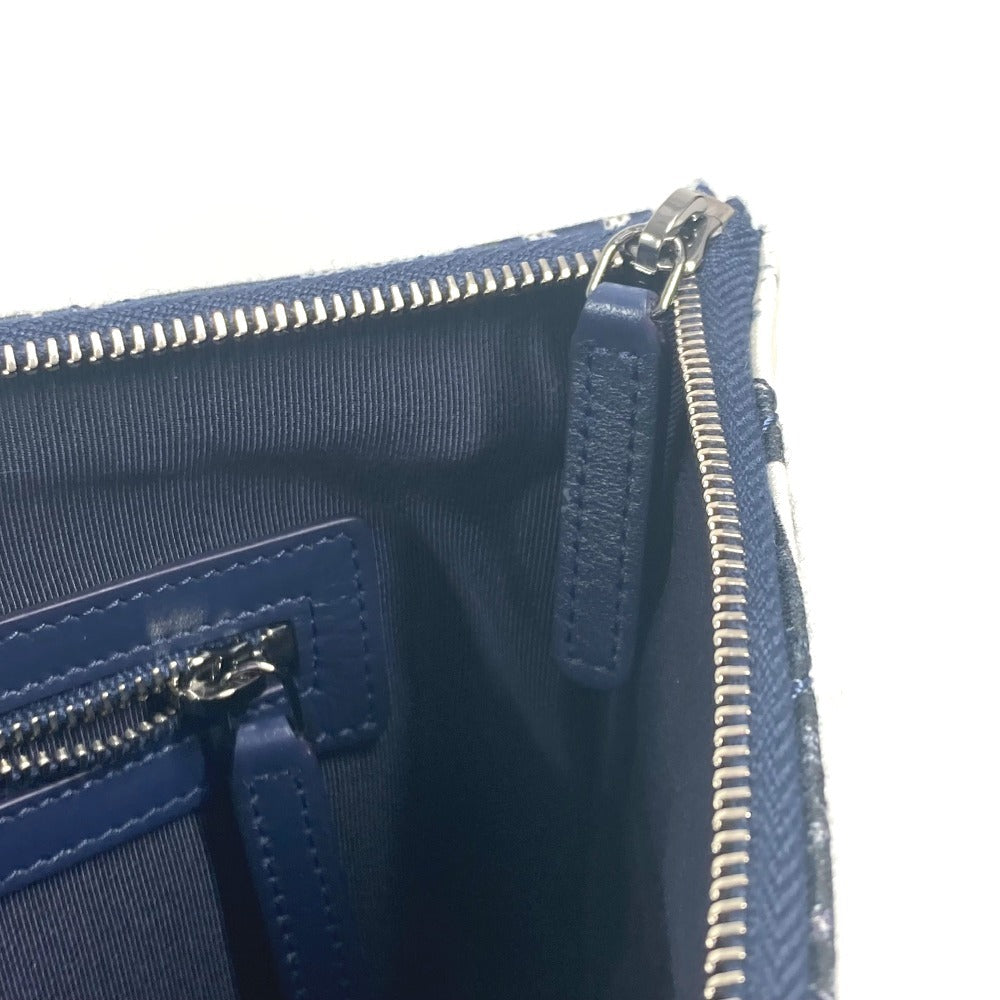 CHANEL 総柄 ポーチ セカンドバッグ クラッチバッグ キャンバス レディース ネイビー - brandshop-reference